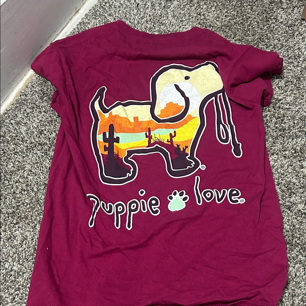 Puppie Love Fuchsia Short Sleeve Tee